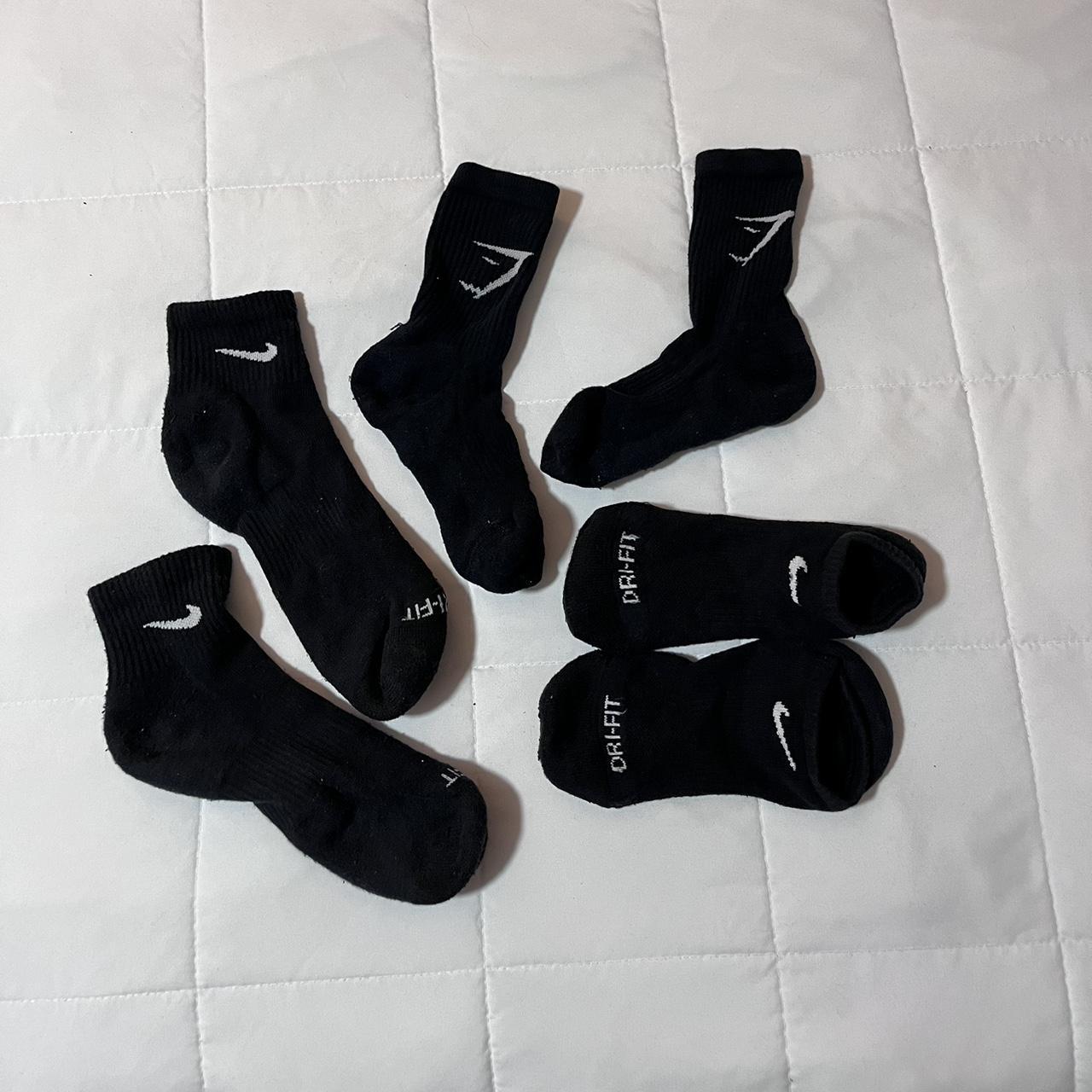 Black full length Gymshark socks or Nike ankle... Depop