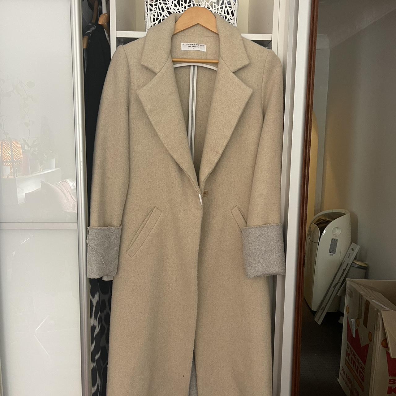 Viktoria and Woods two colour coat, wool blend, size... - Depop