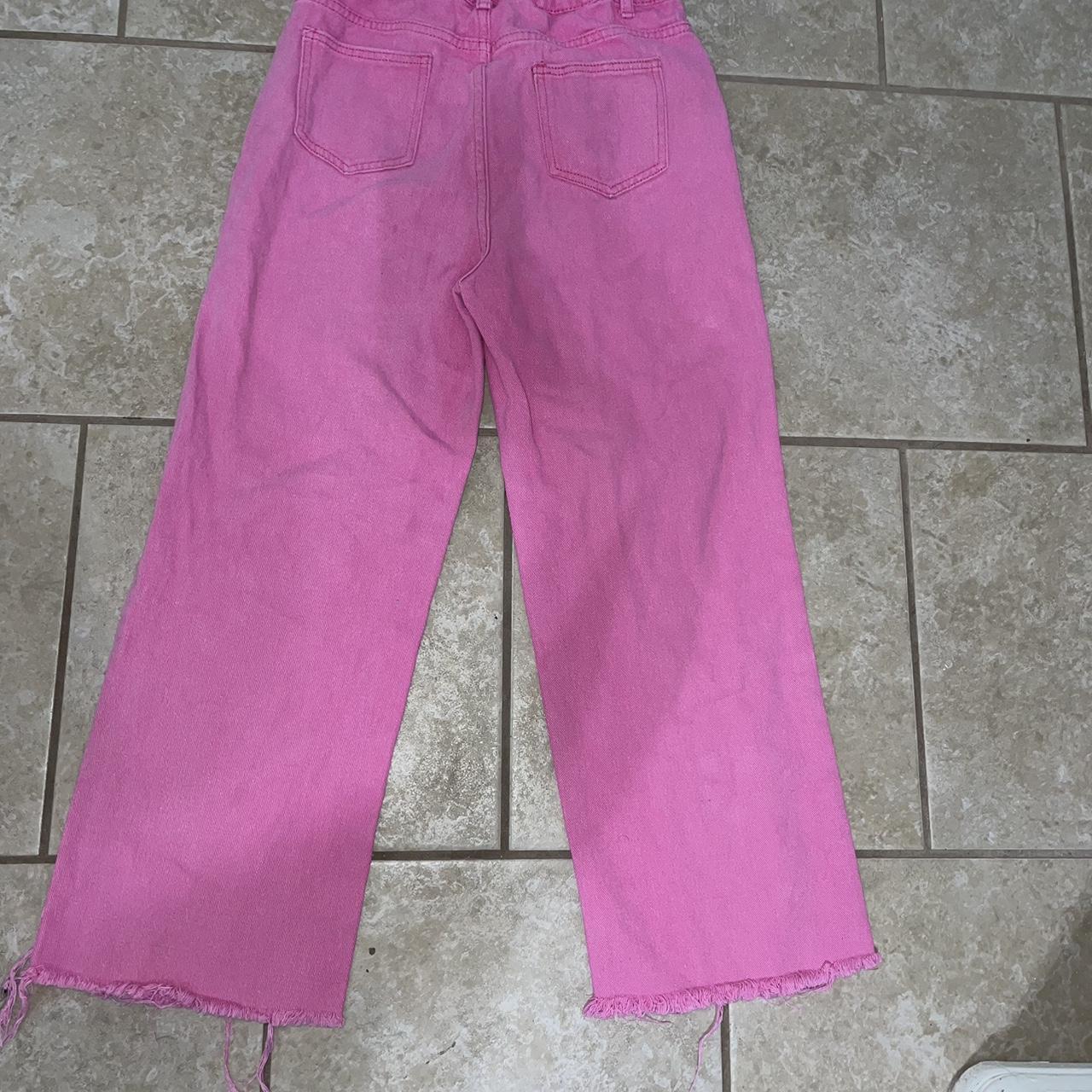 Shein Pink Wide Leg Jeans Size Girls Large Depop 5120