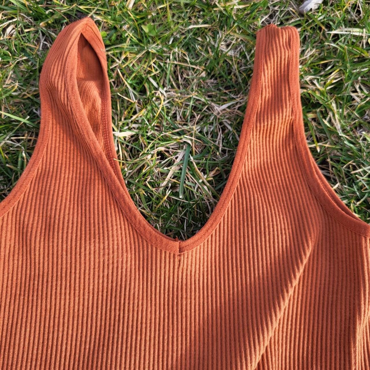 Rue 21 Womens Juniors Size Medium Bodysuit Shirt Orange Floral Sleeveless