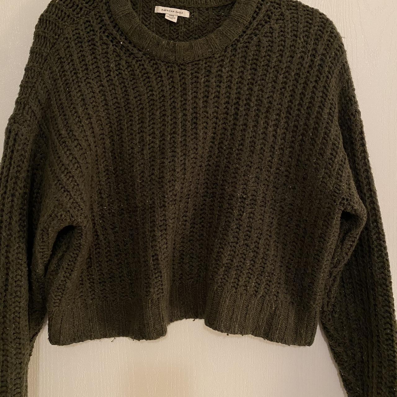 Green knitted American eagle sweater - Depop