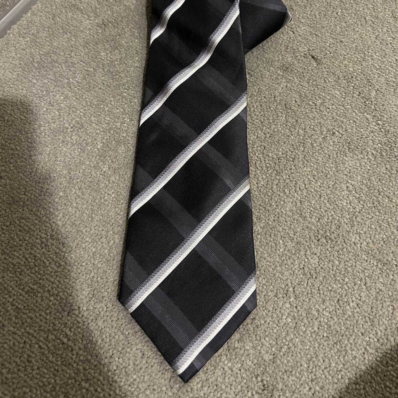 Men’s tie Lloyd Attree & Smith black, grey and white... - Depop