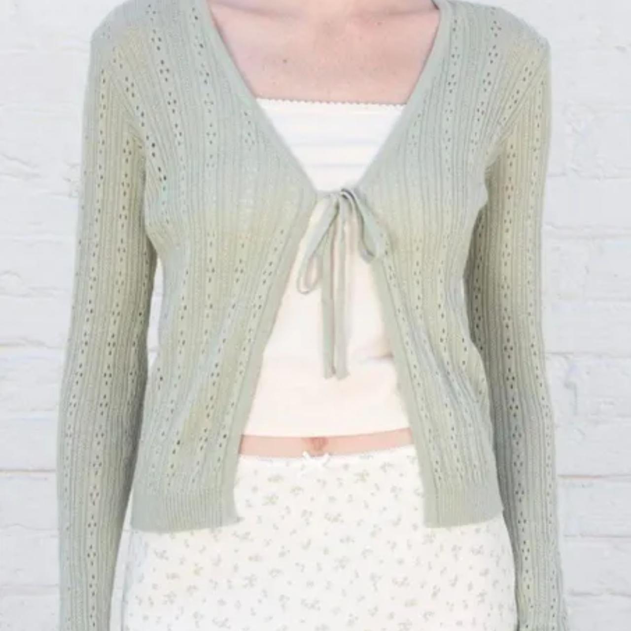 Brandy Melville Women's Green Cardigan Depop
