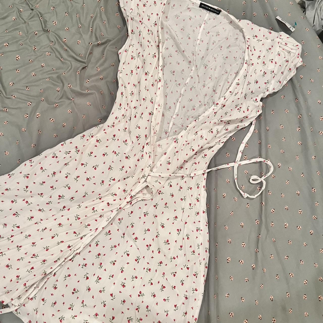 Brandy Melville Women's Dress White/Red S – White and pink/red