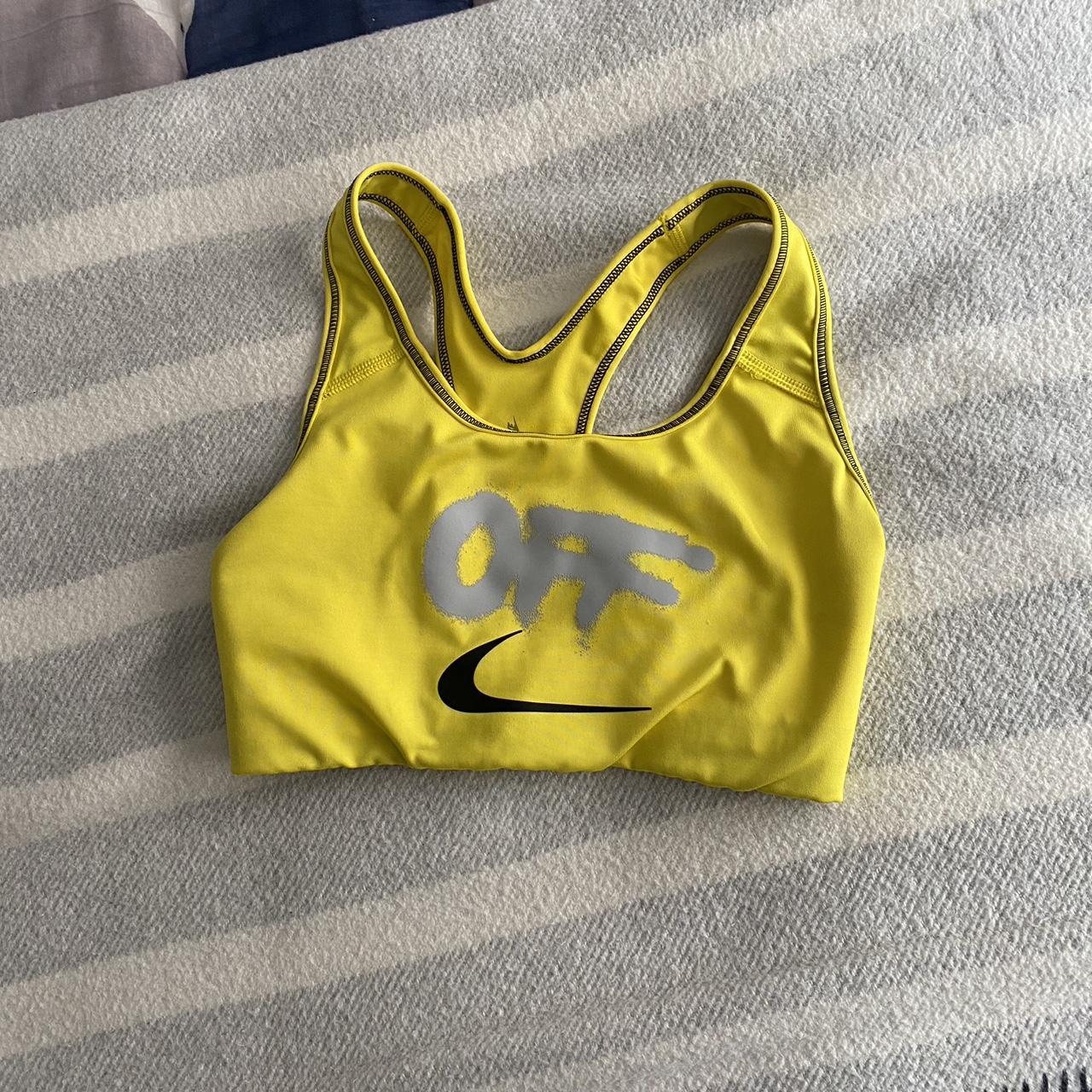 Off White x Nike collab sports bra. size xs. in - Depop