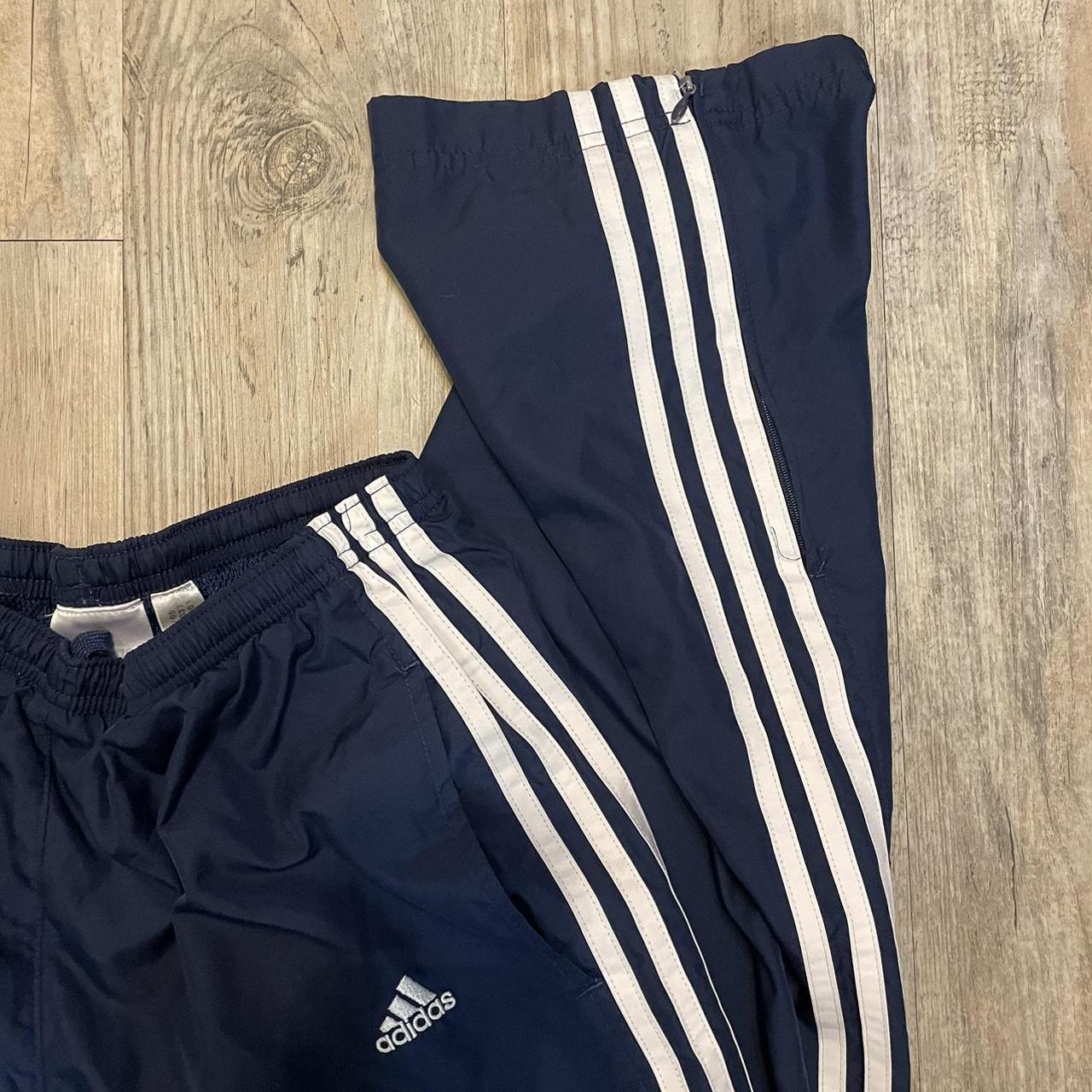 navy 00’s adidas track pants - zipper at ankle,... - Depop