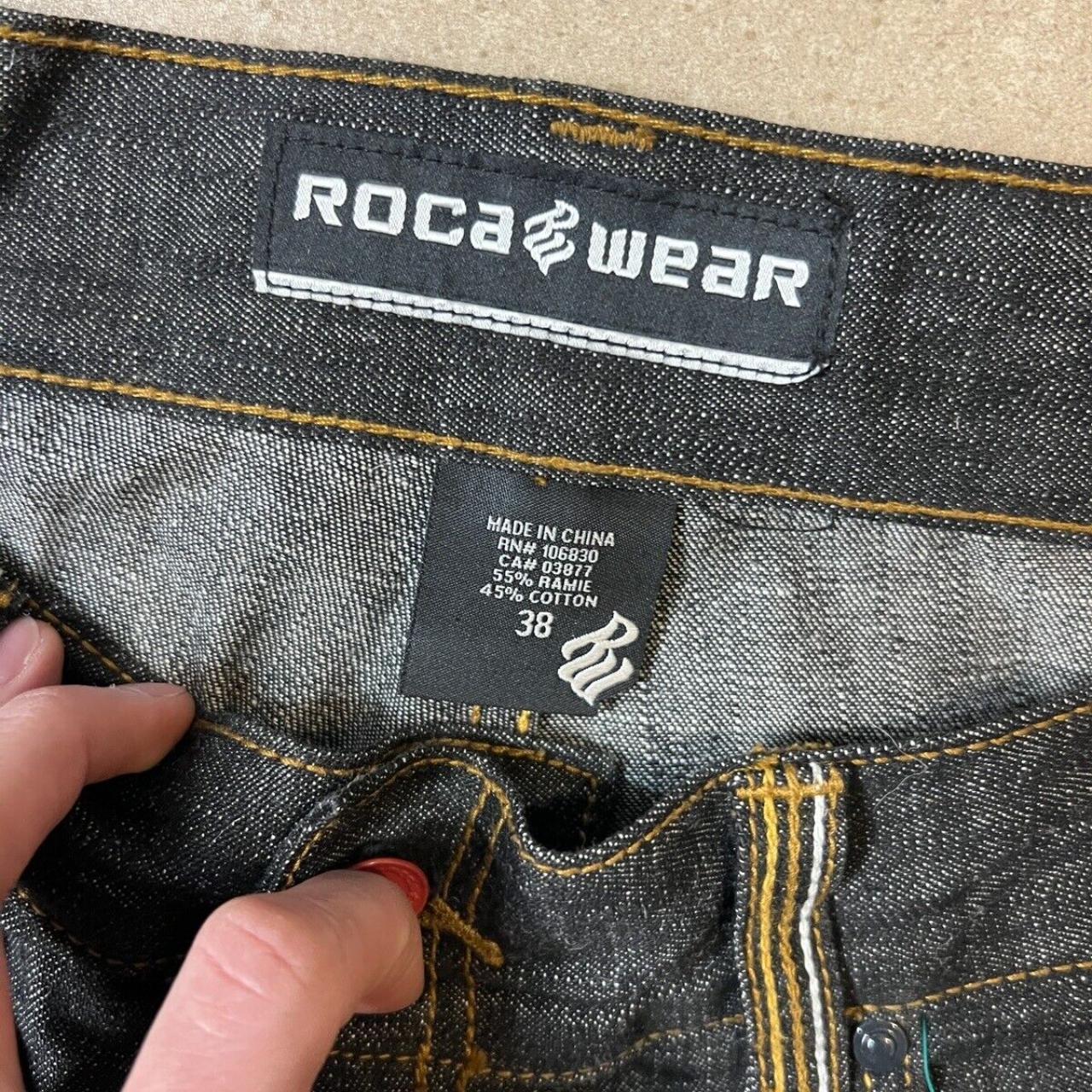 Rocawear Baggy Jeans Mens Sz W38 Raw Dark Blue Wash... - Depop