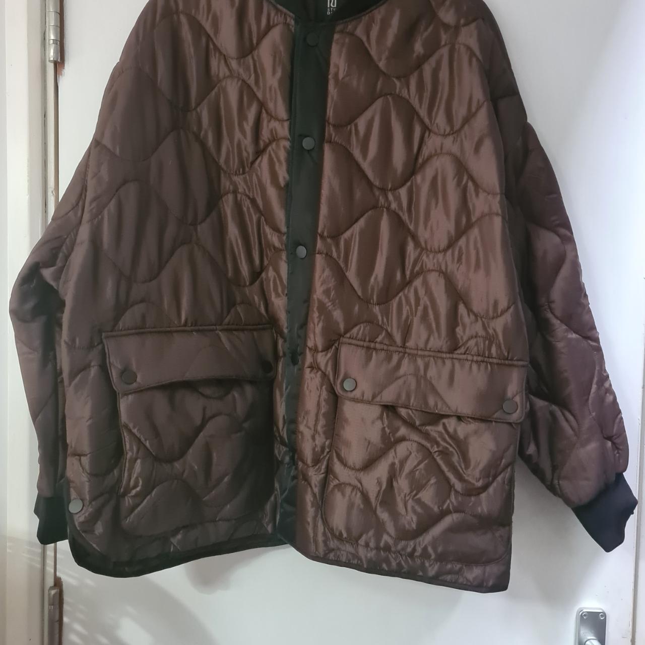 Mens BNWOT River Island size XL Quilted jacket brown... - Depop