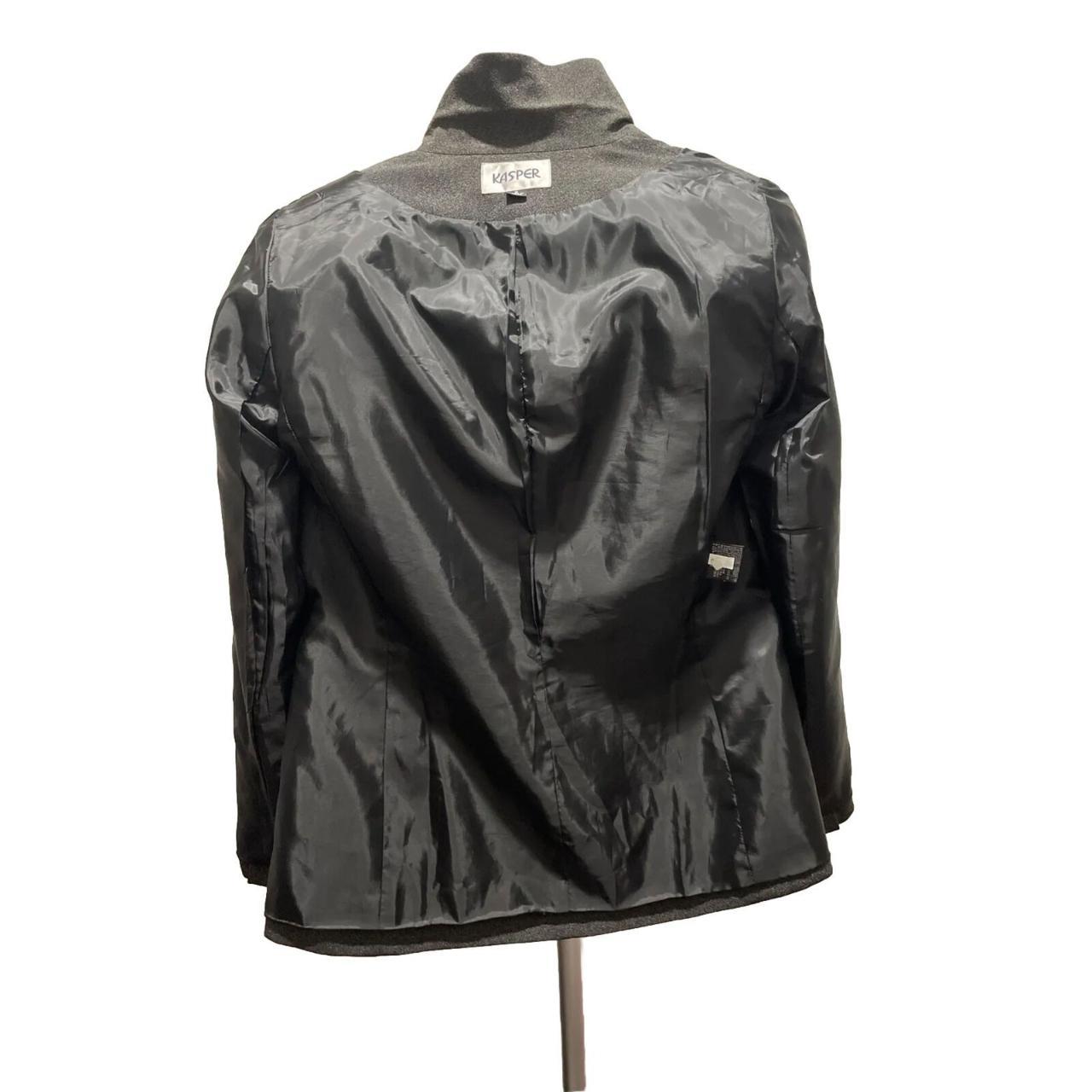 Kasper Blazer Suit Jacket Women Sz 8 Grey Notch - Depop