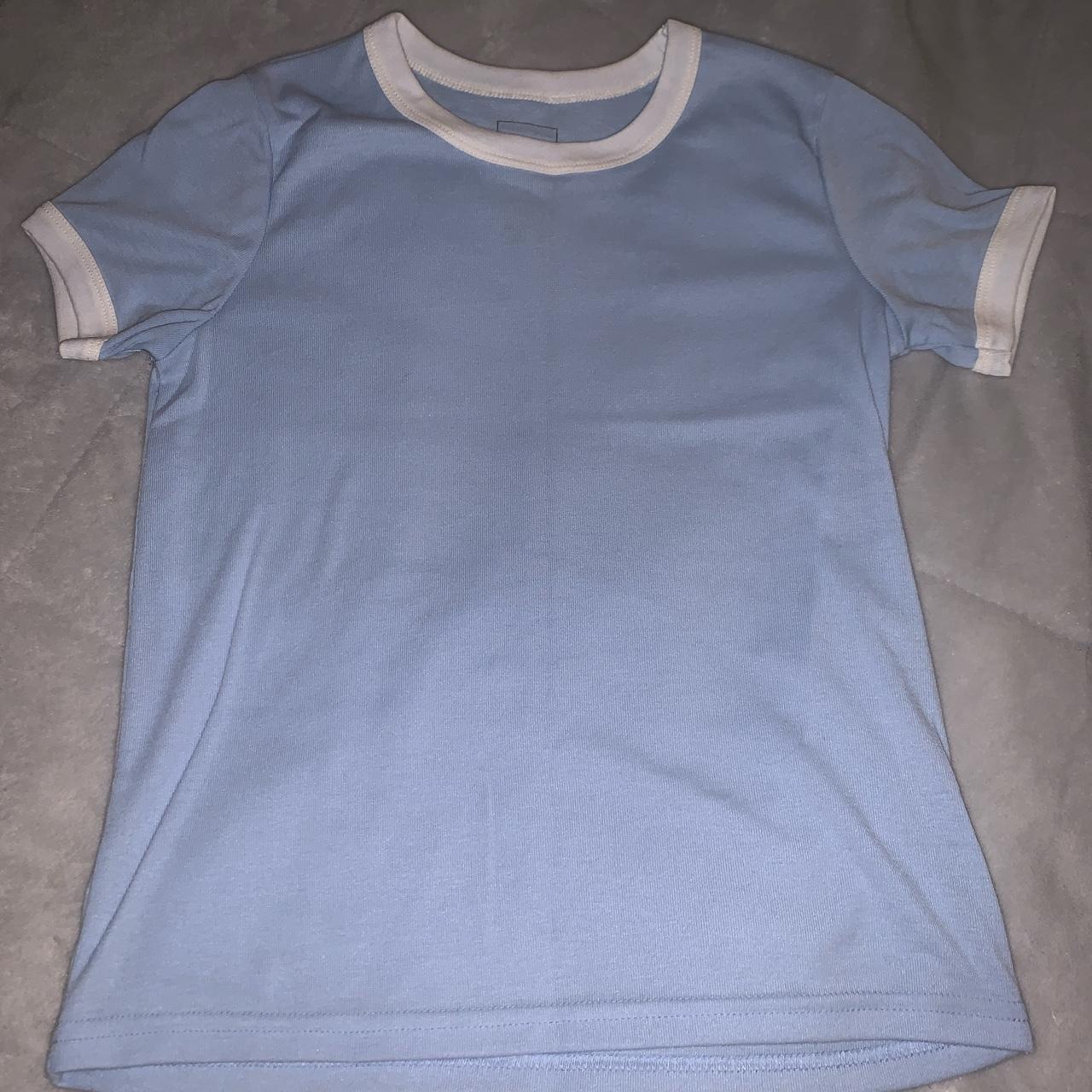 Light Blue Baby Tee - Women’s size Medium #BabyTee... - Depop