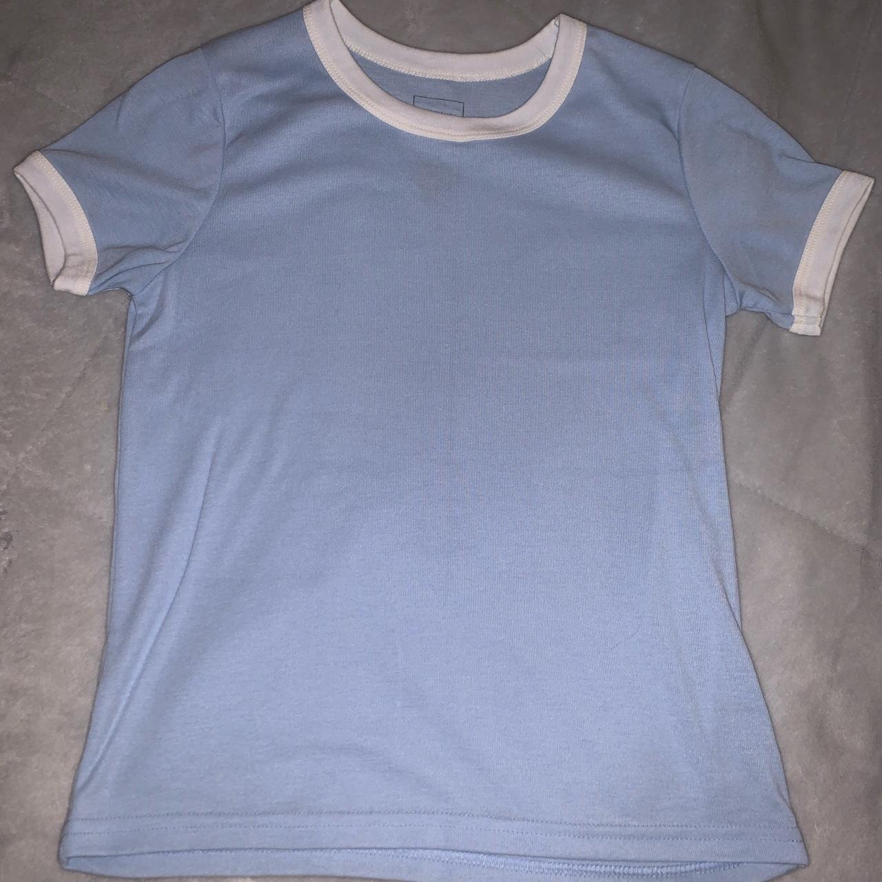 Light Blue Baby Tee - Women’s size Medium #BabyTee... - Depop