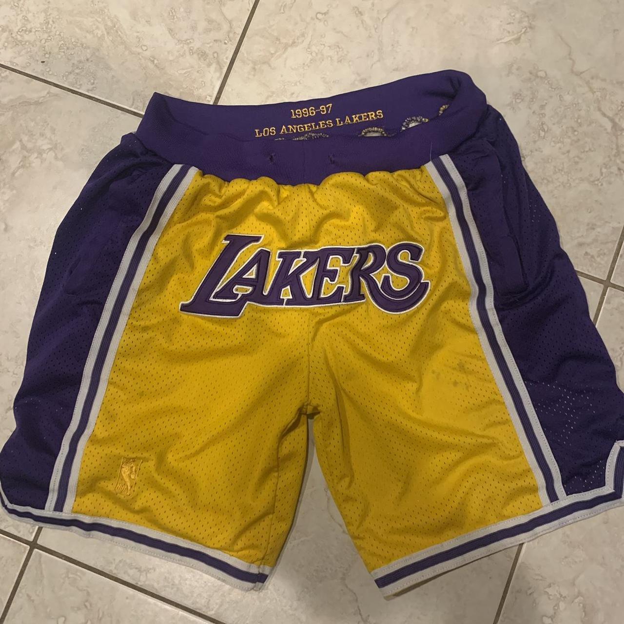 Retro cheap lakers shorts