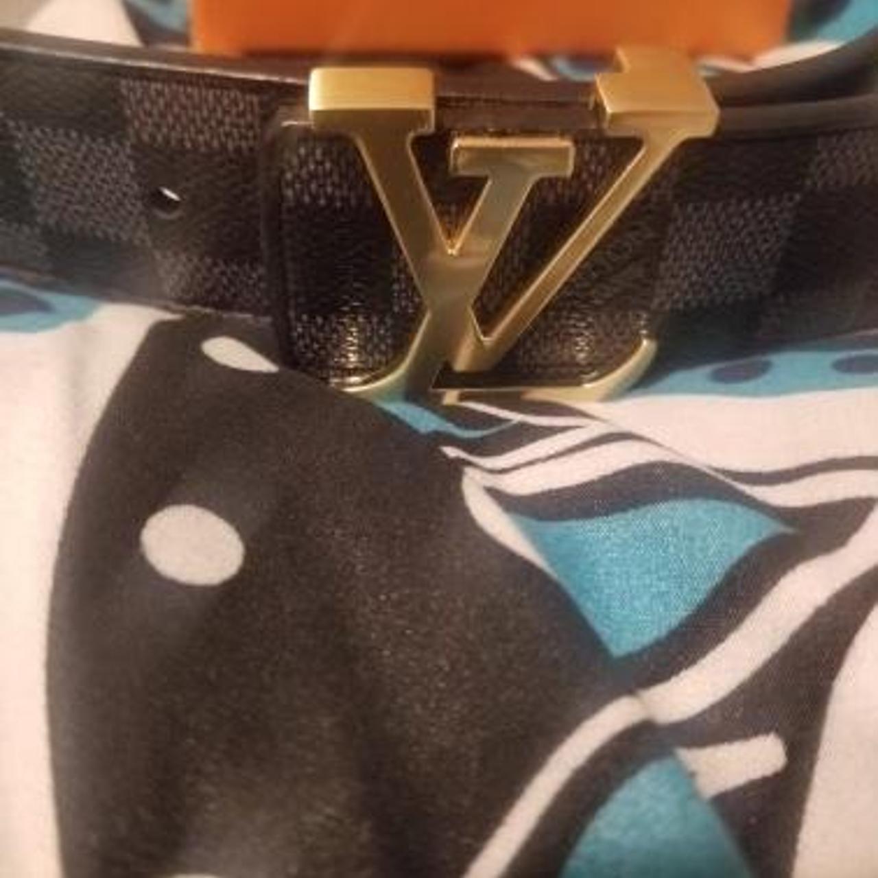 Louis Vuitton gold-tone belt buckle. Good used - Depop