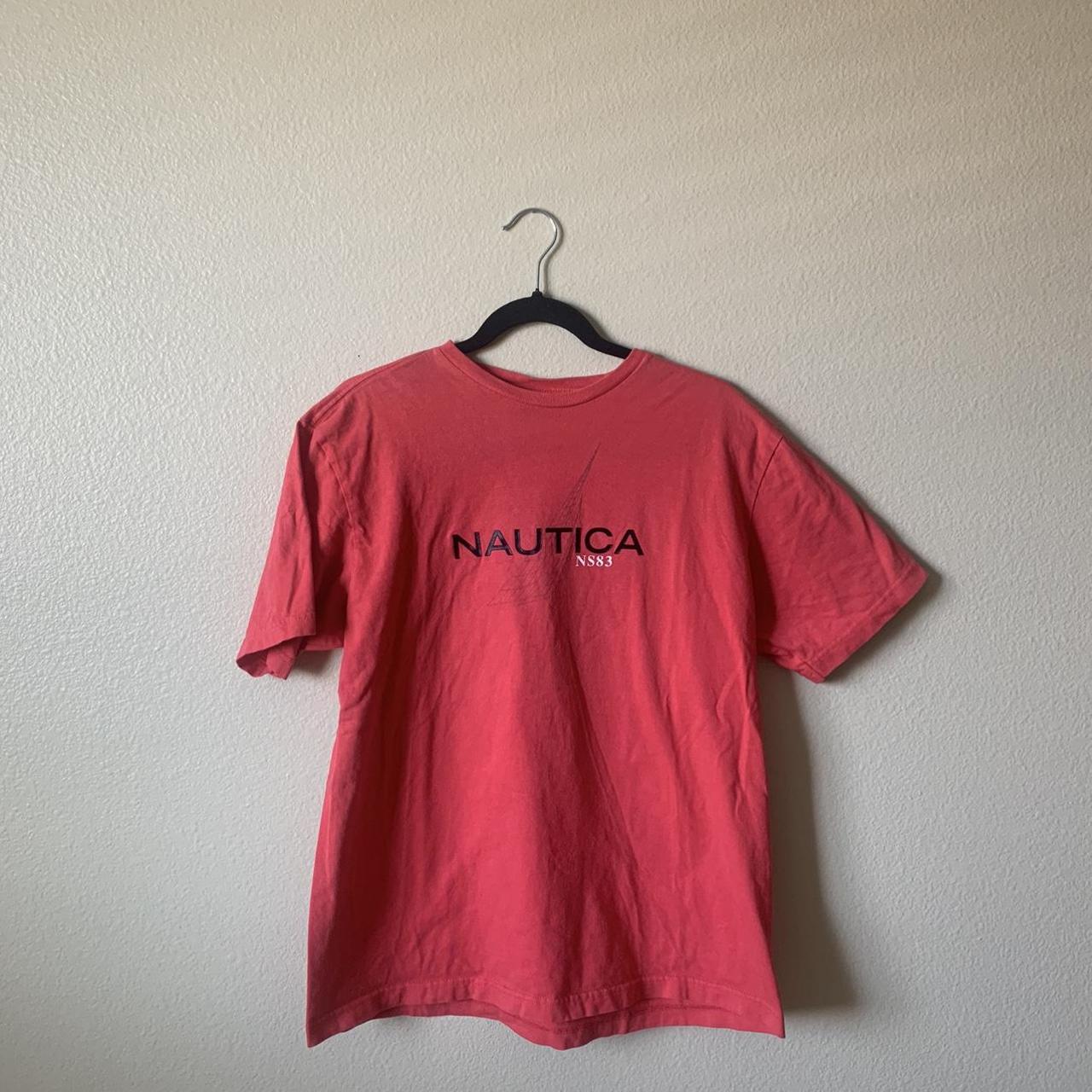Nautica mens red graphic T-shirt. Size M , Width 