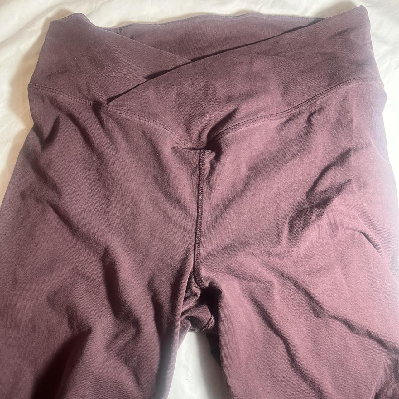 Crossover leggings with pockets Burgundy