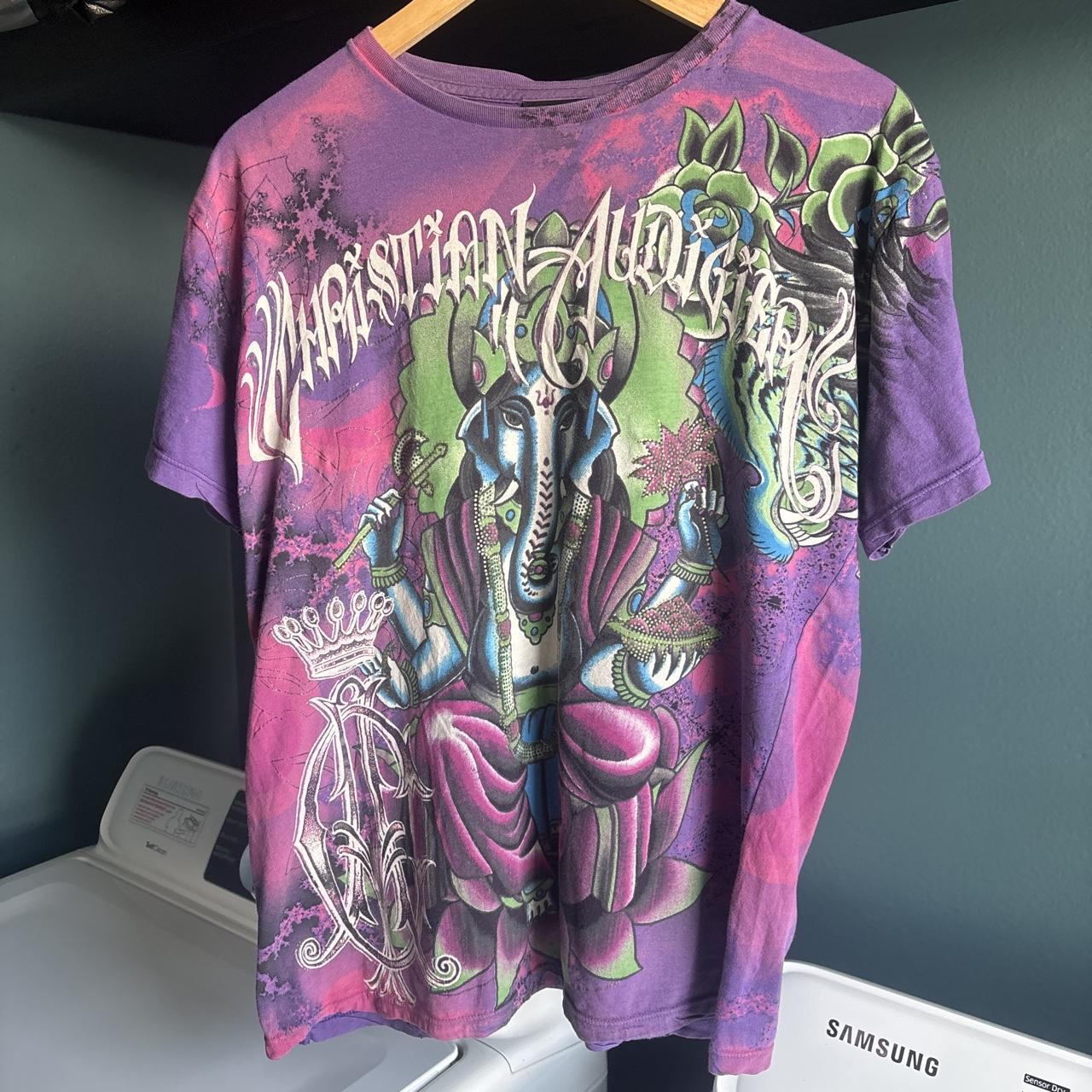 Christian audigier men's multi colour t-shirt