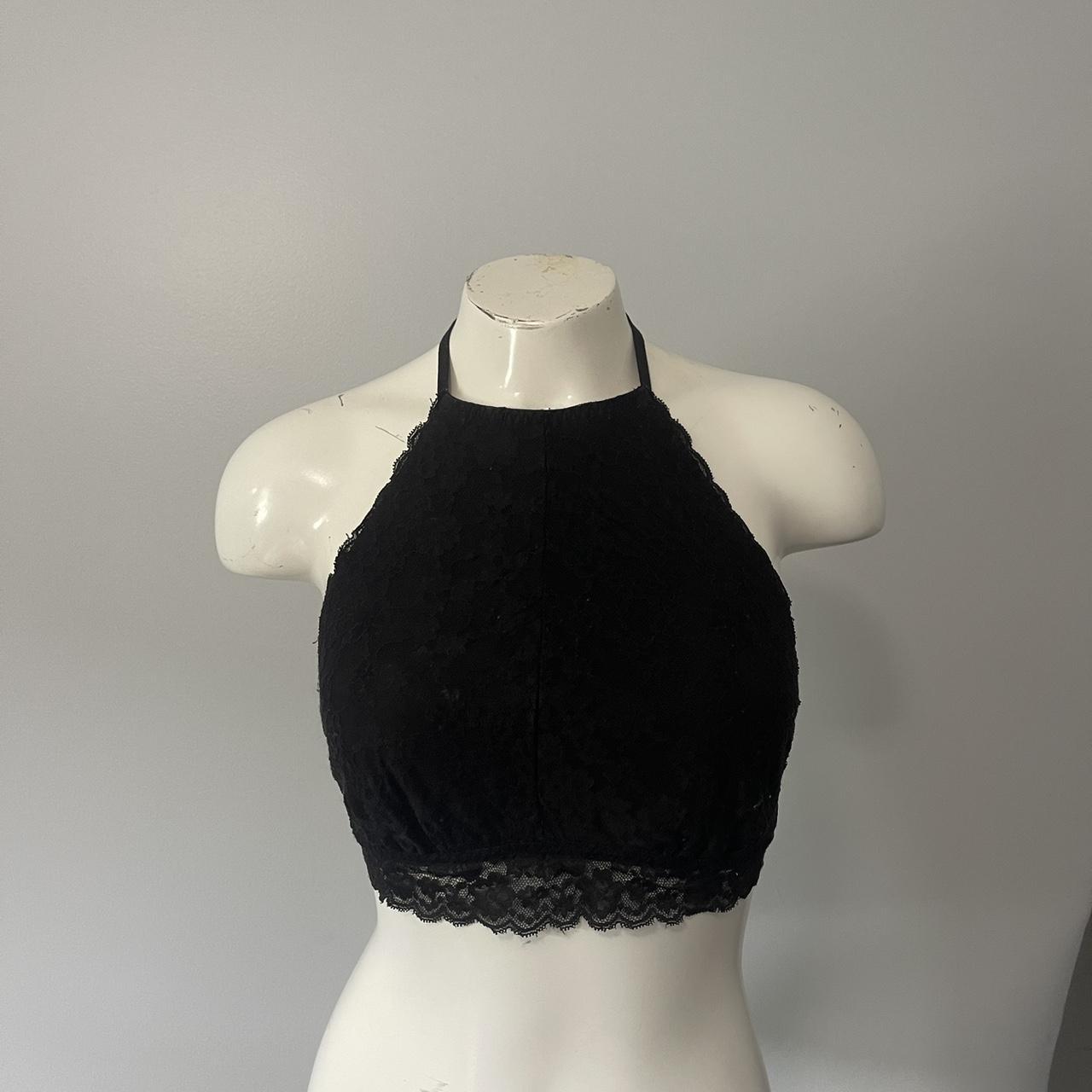 Gilly Hicks lace halter neck black bra Originally - Depop