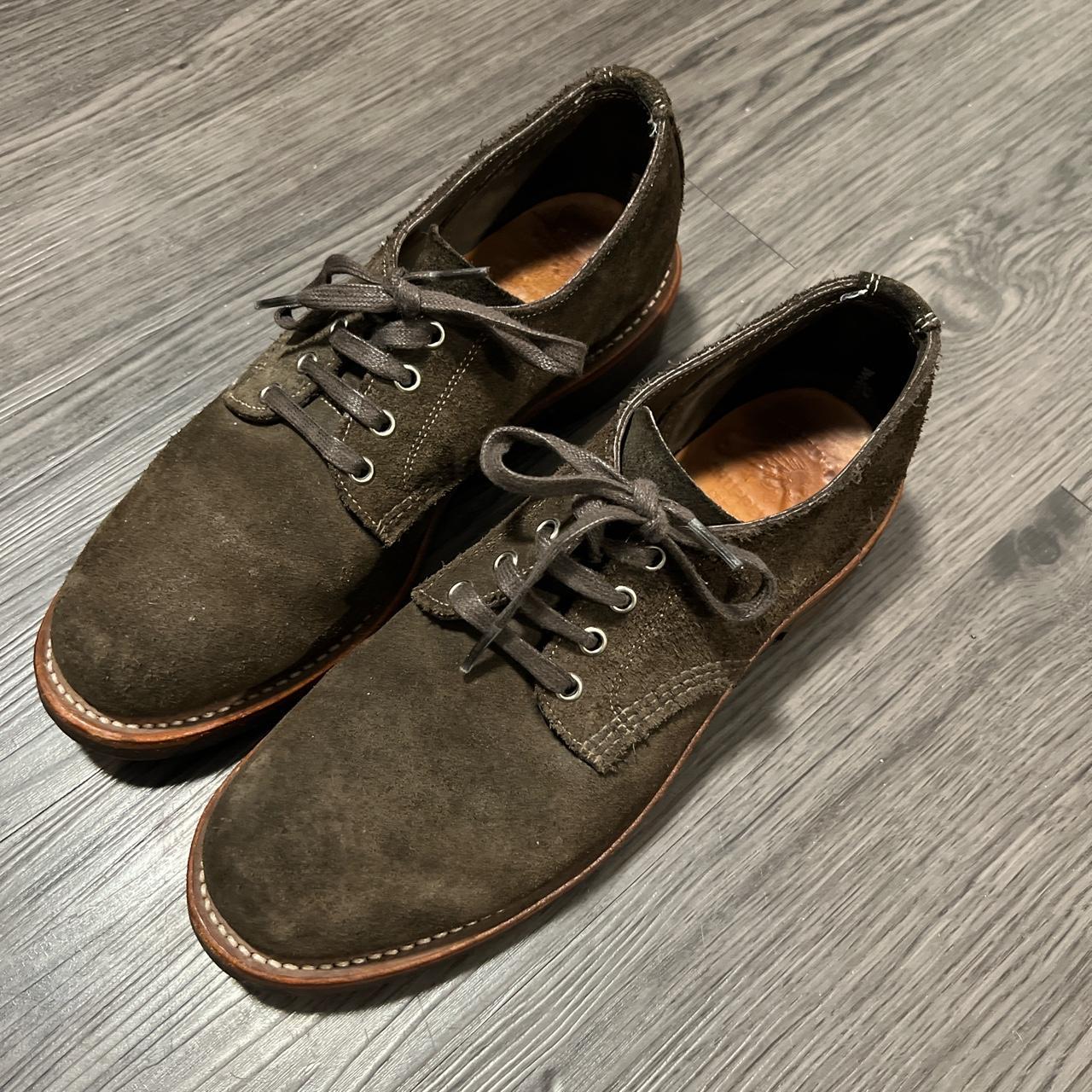 Vintage brown / olive suede Oxford boots dress shoes... - Depop