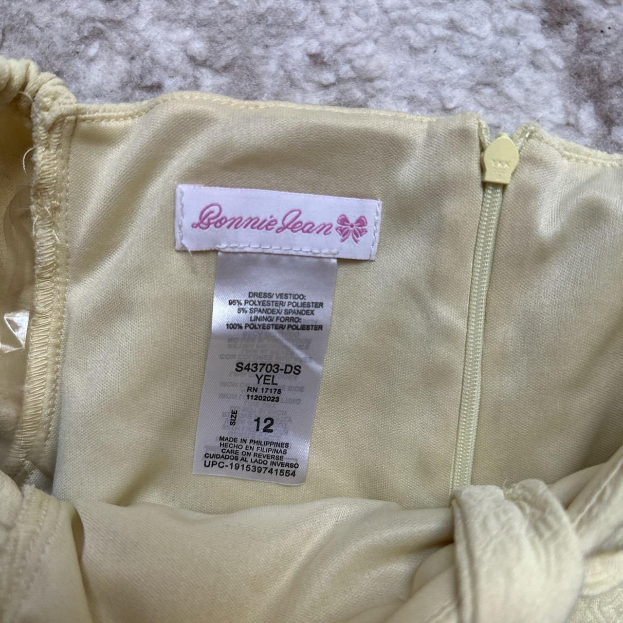 coquette pale yellow puff sleeved dress with bow... - Depop