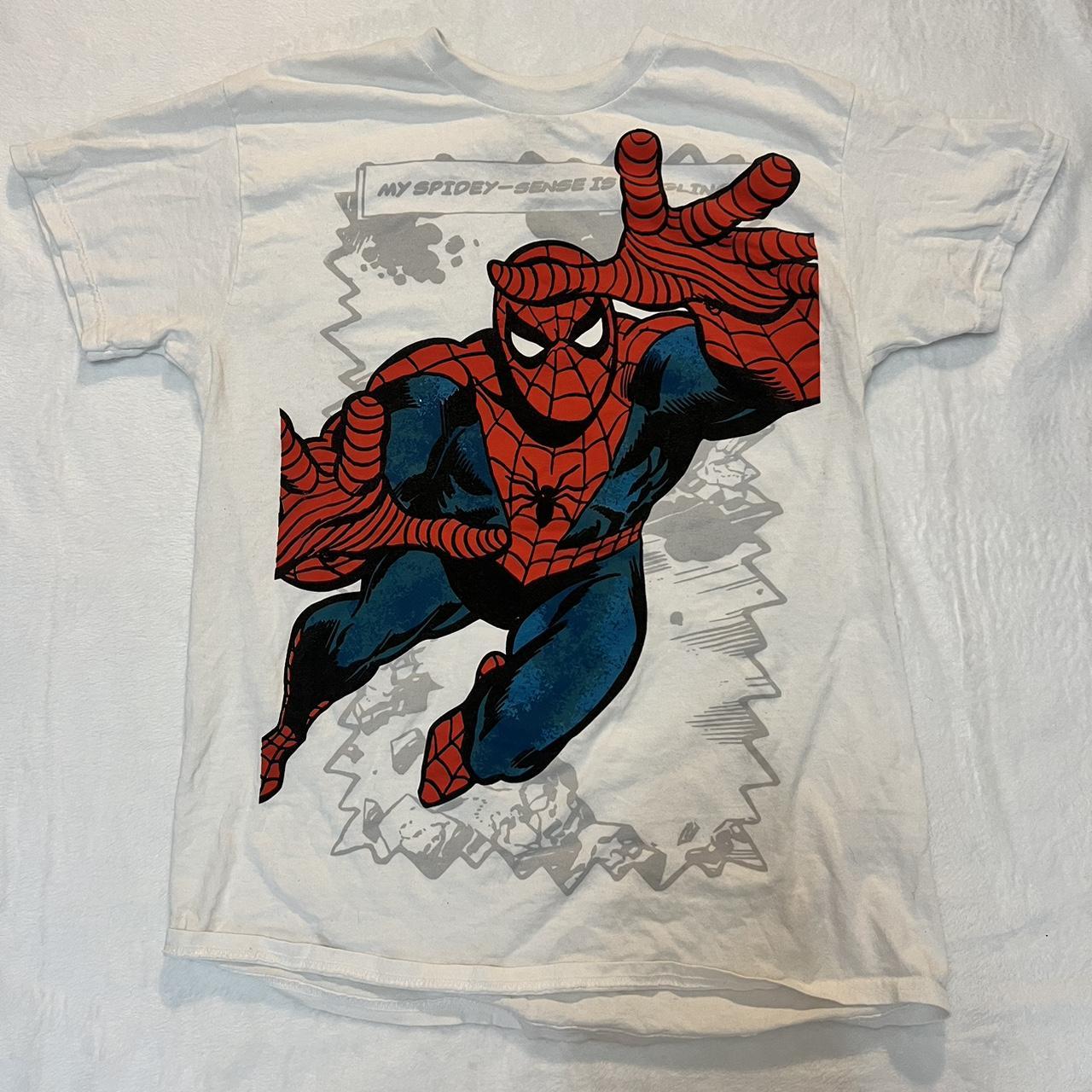 Marvel Spiderman T-Shirt White Size: M - Depop