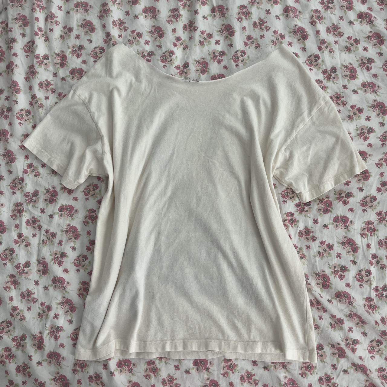 small Britney Spears y2k t-shirt, off-the-shoulder,... - Depop