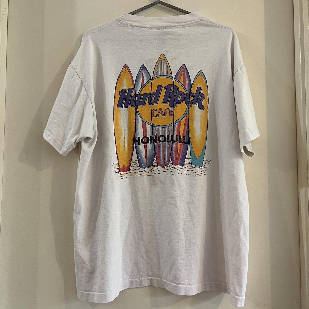 Vintage single stitch Hard Rock Honolulu white tee... - Depop