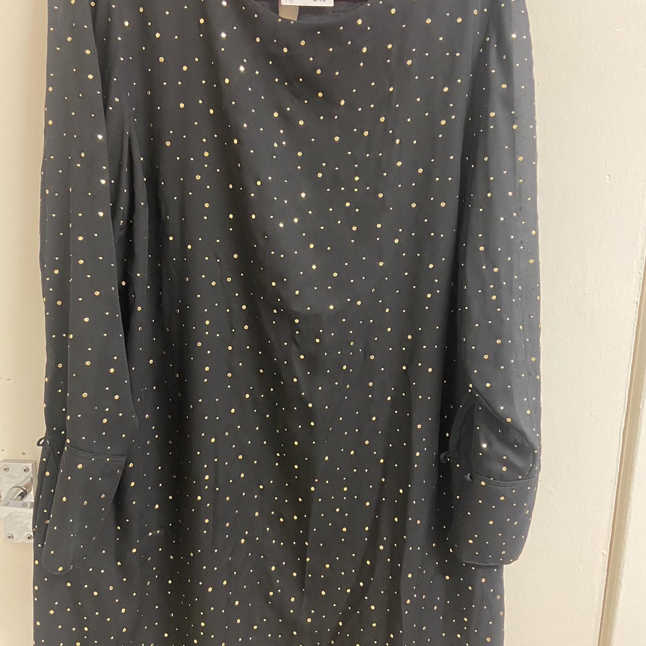 Black dress from next with small gold dot still new... - Depop