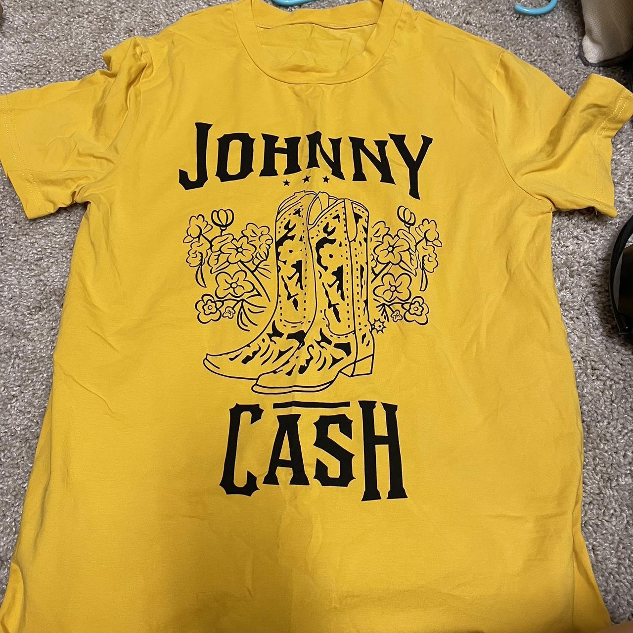 yellow johnny cash t shirt