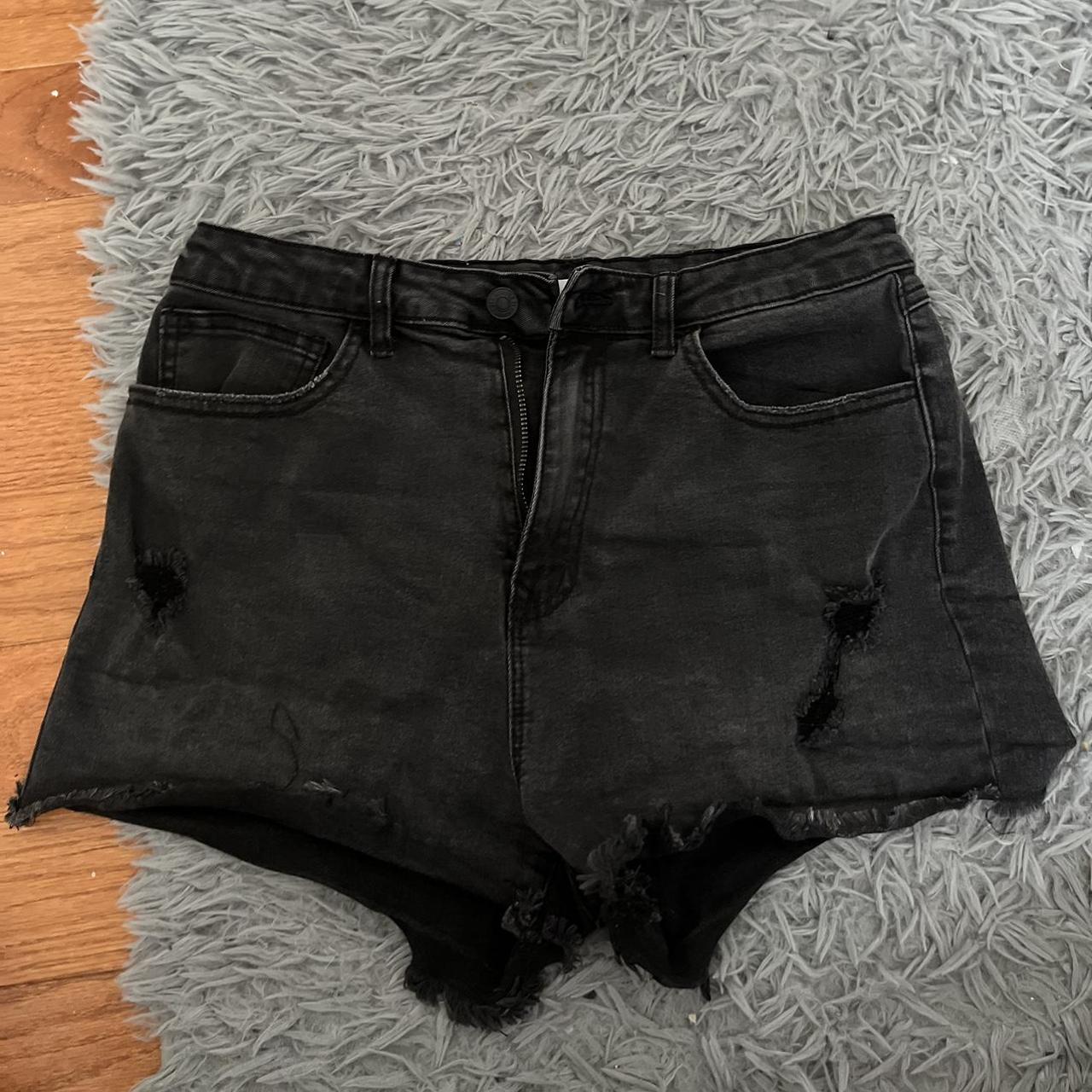 Black Jean Shorts - Depop