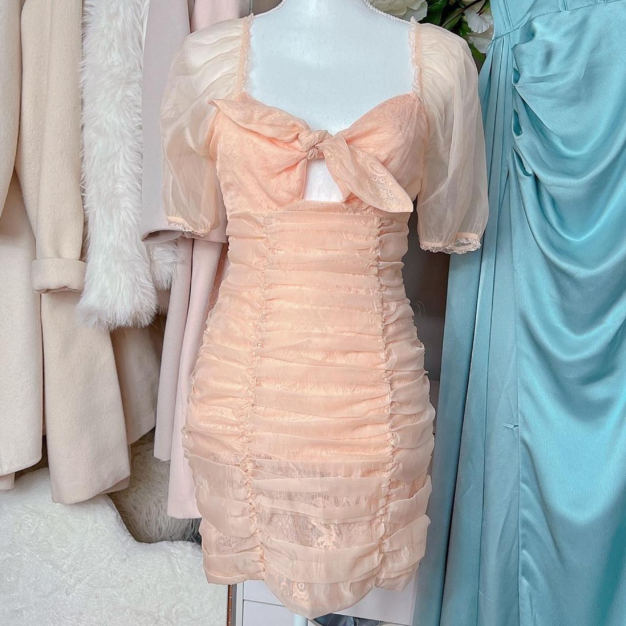 Skylar Rose Organza Mini Dress in Pink Blush - Size... - Depop