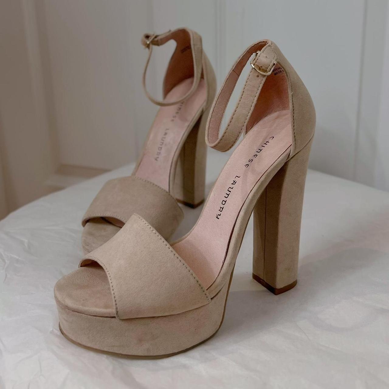 Tan suede hot sale platform heels