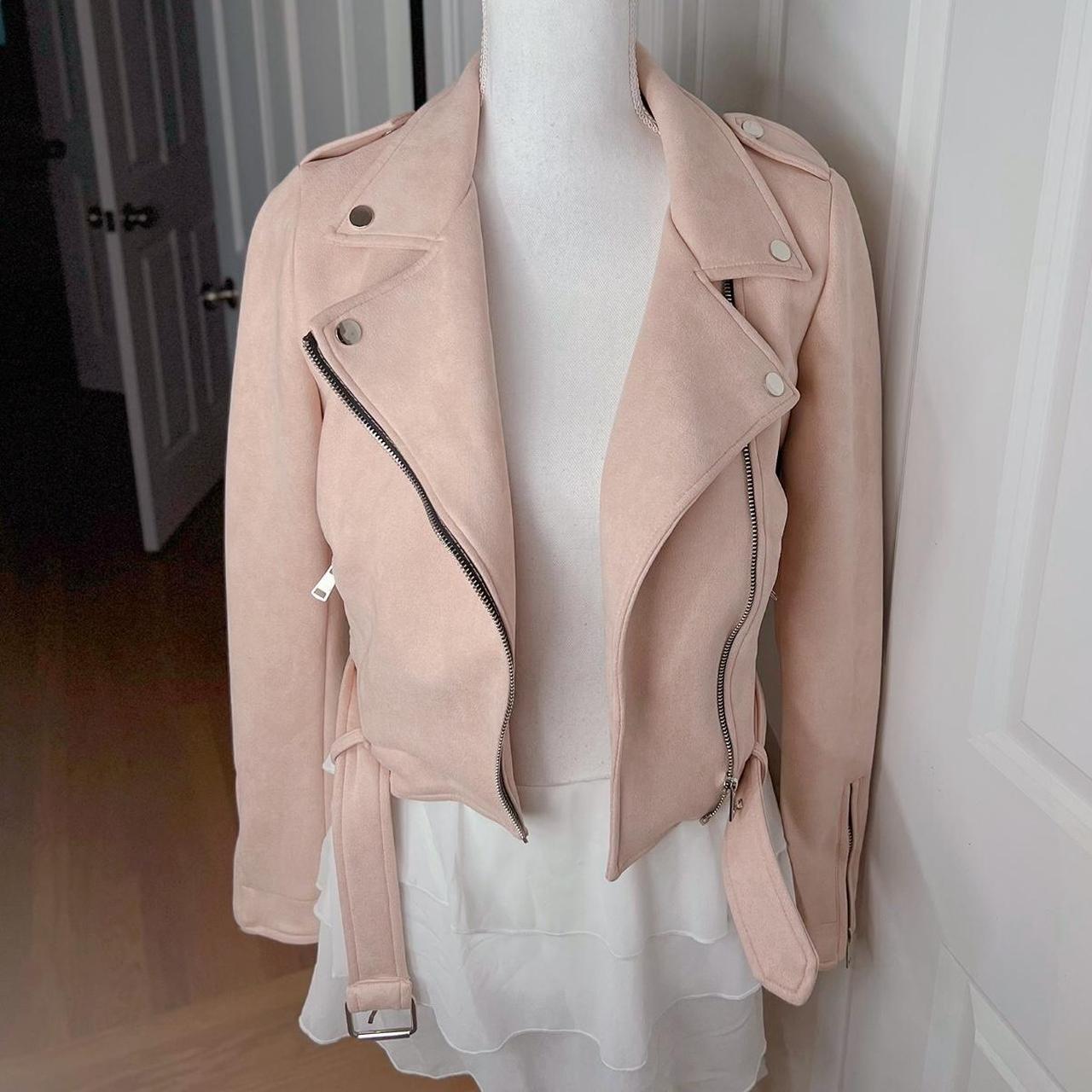 Baby pink sales suede jacket