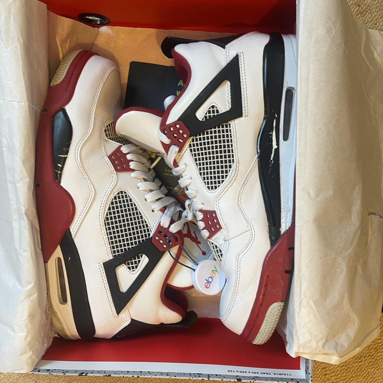 Jordan 4 fire red 2012 uk 10 paint peeling easy fix... - Depop