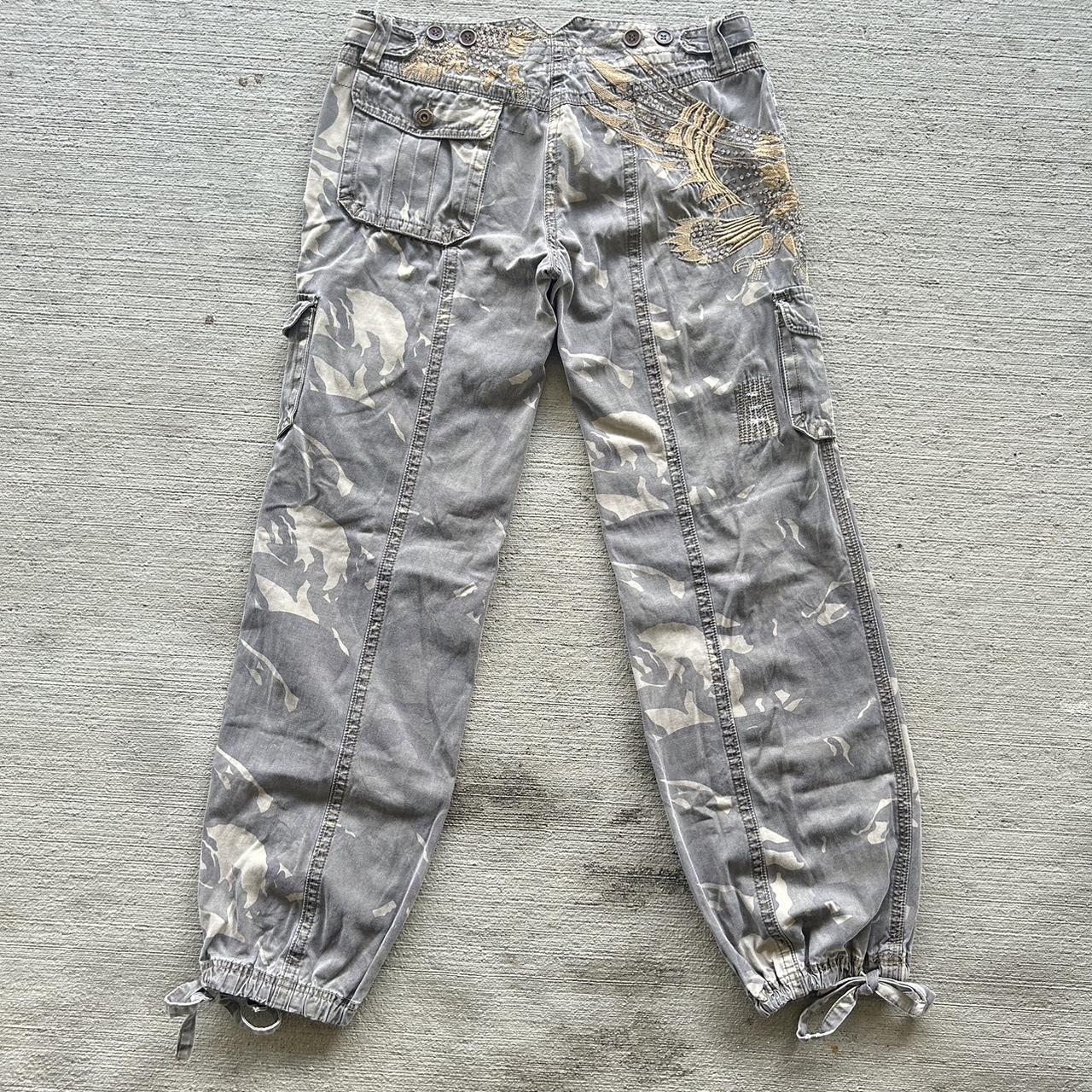 Y2K Ed Hardey Type Camo Women’s Pants Size 29 waist,... - Depop