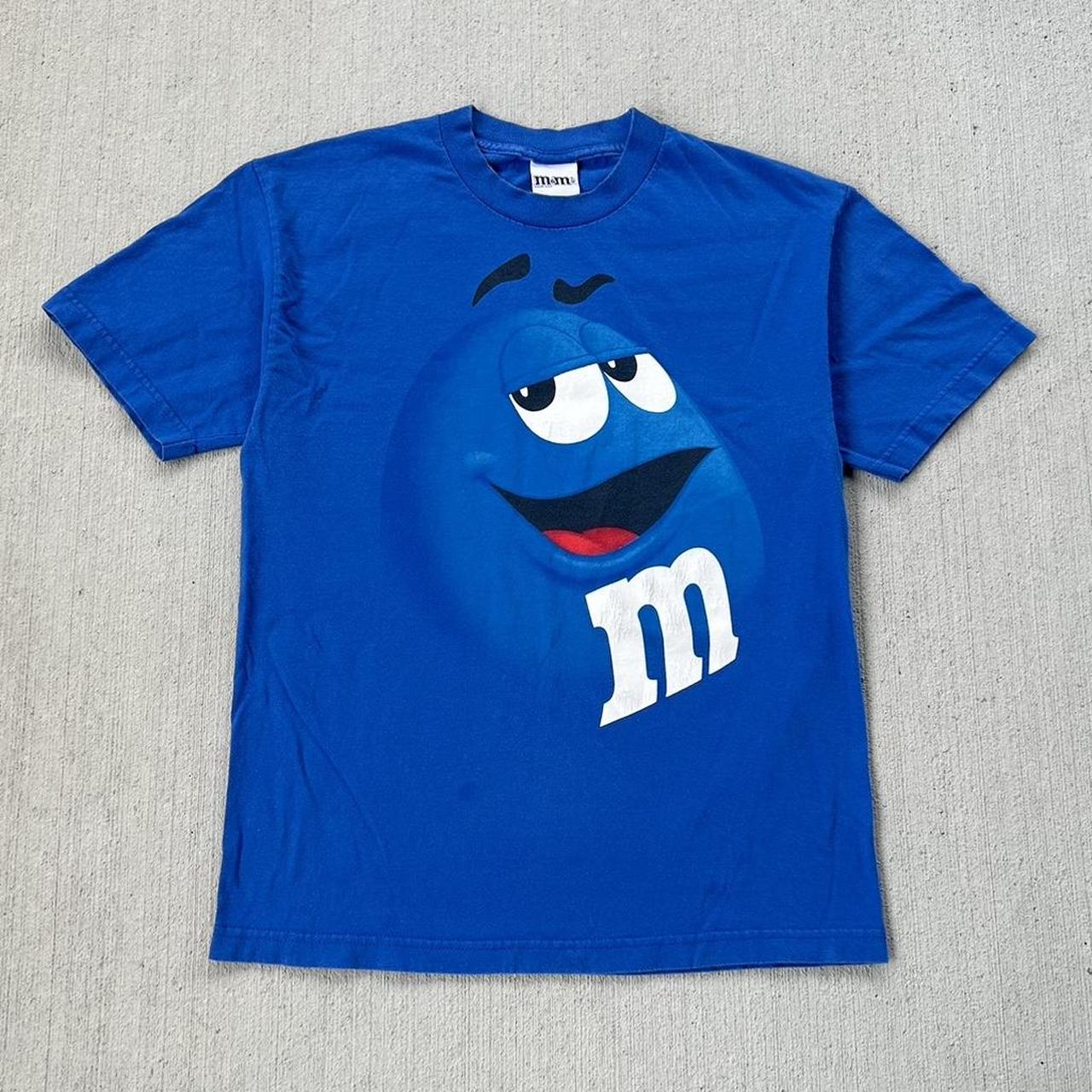 m&m blue shirt