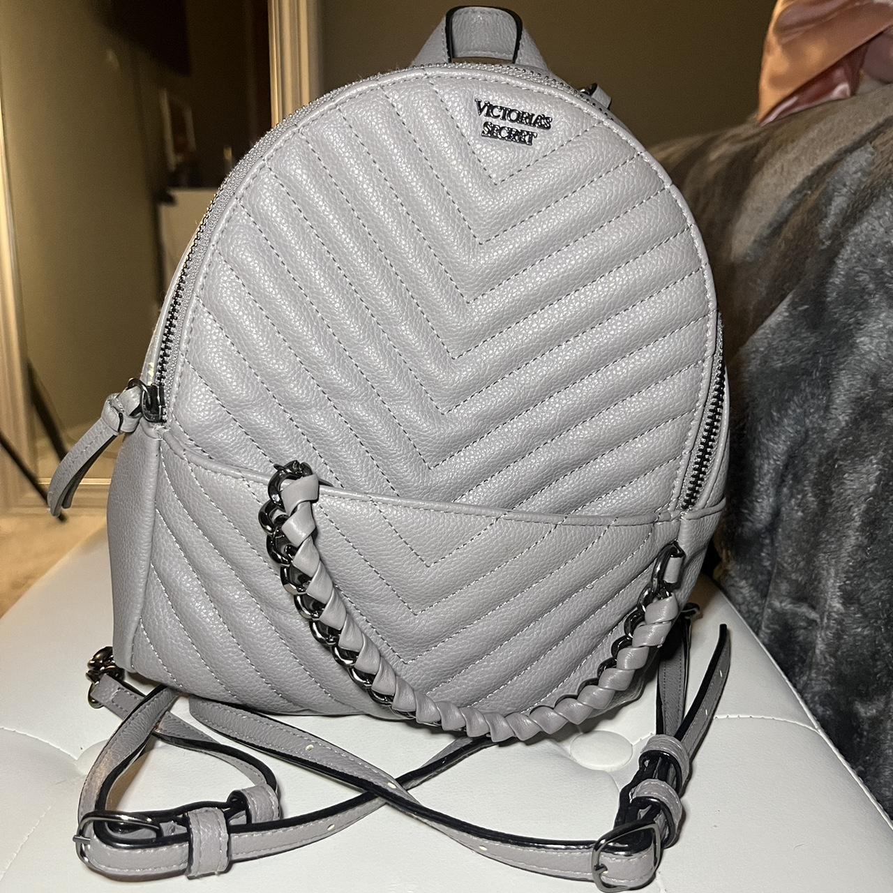 Gray mini Victoria secret backpack 2 pockets with