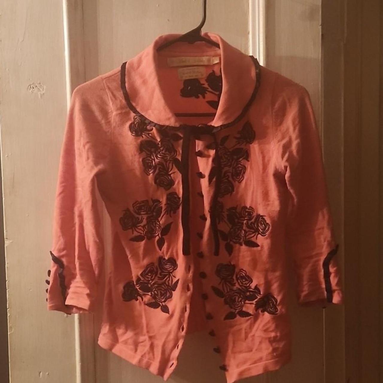 Wheels & Dollbaby Roses Cardigan color: peach and... - Depop