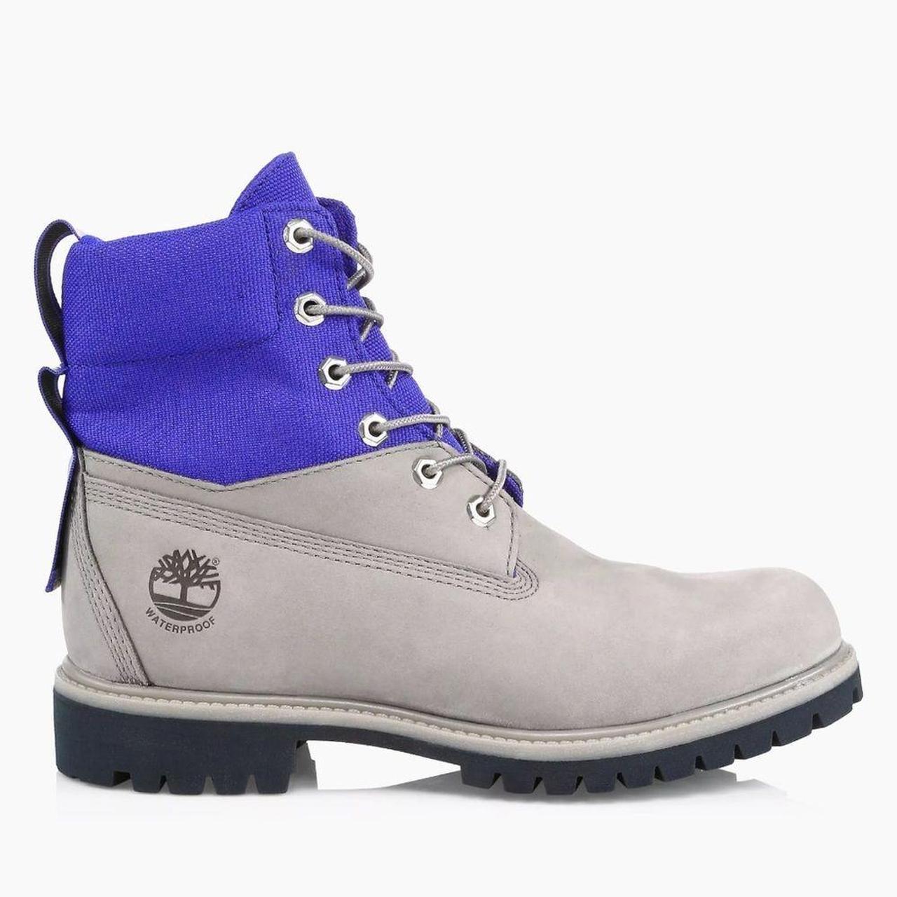 Grey and blue timberland boots best sale