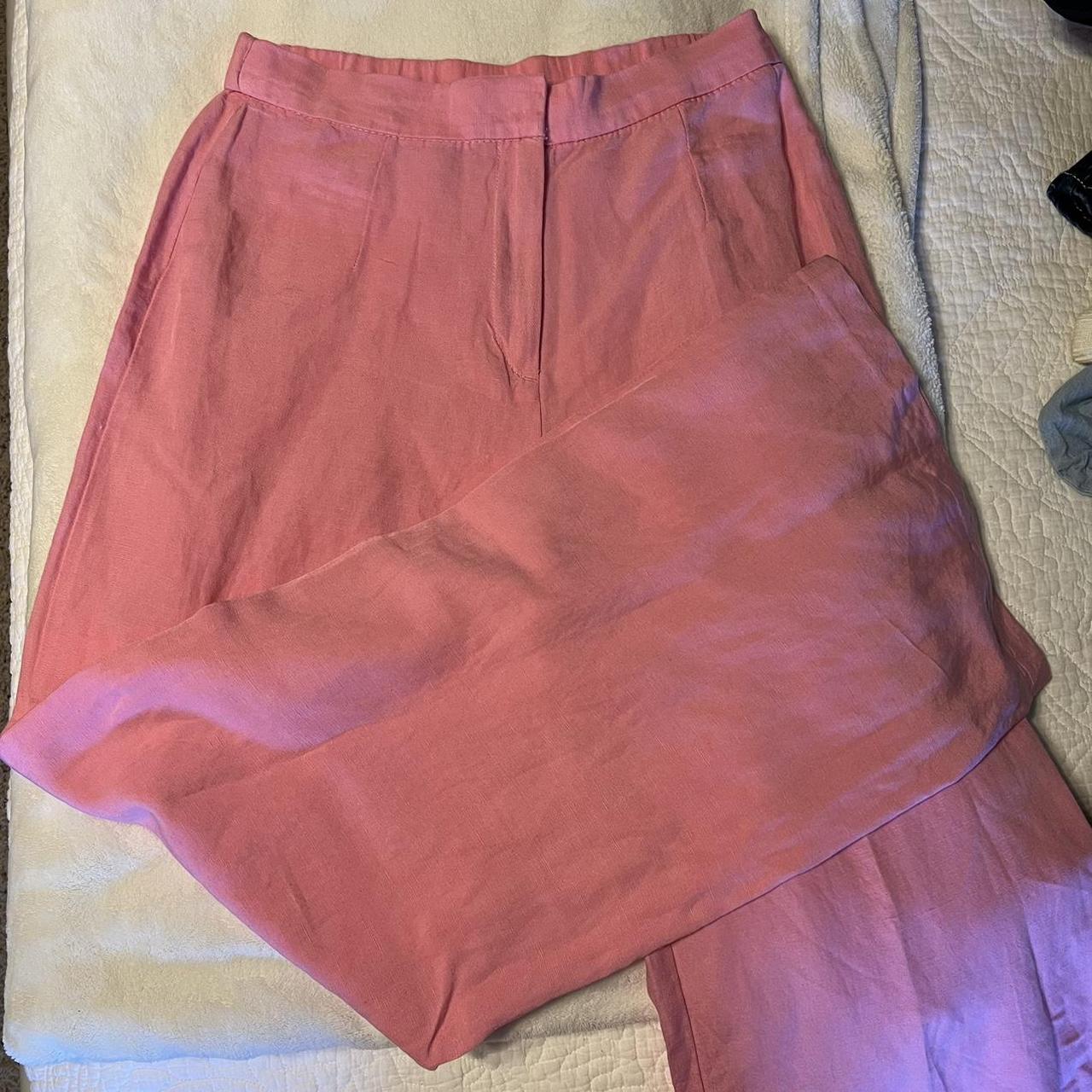 H&M pink wide legged pants - Depop