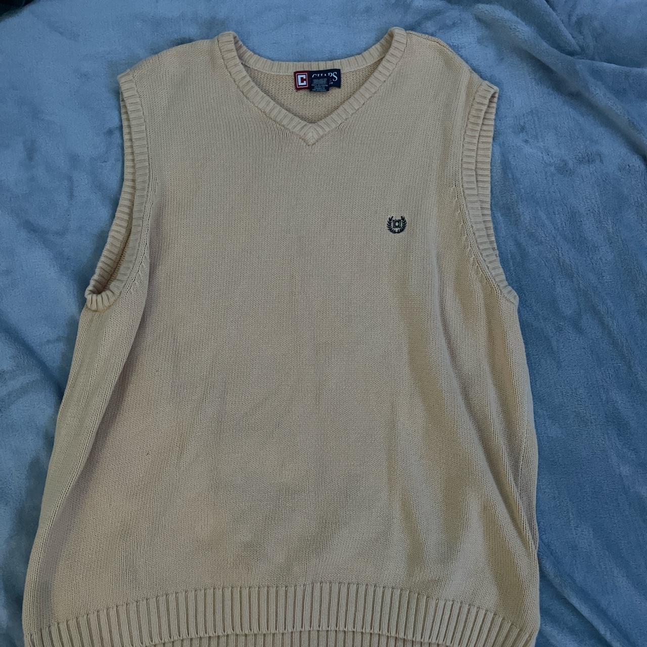 chaps light yellow sweater vest Depop