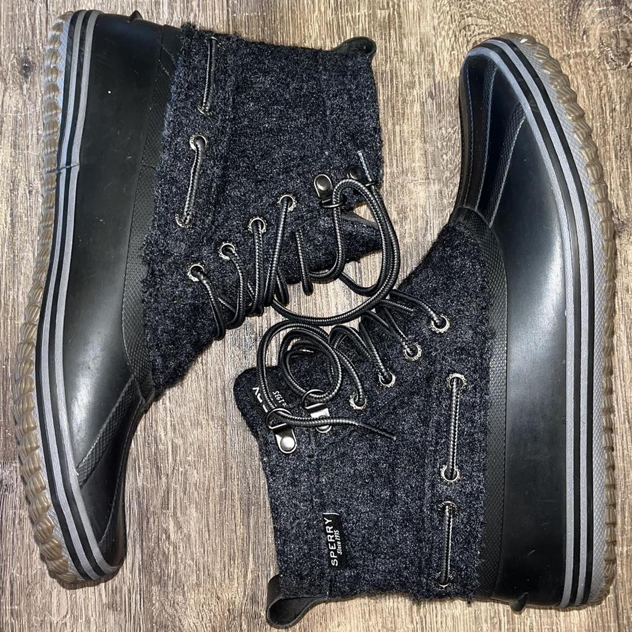 Mens sperry duck hot sale boots black