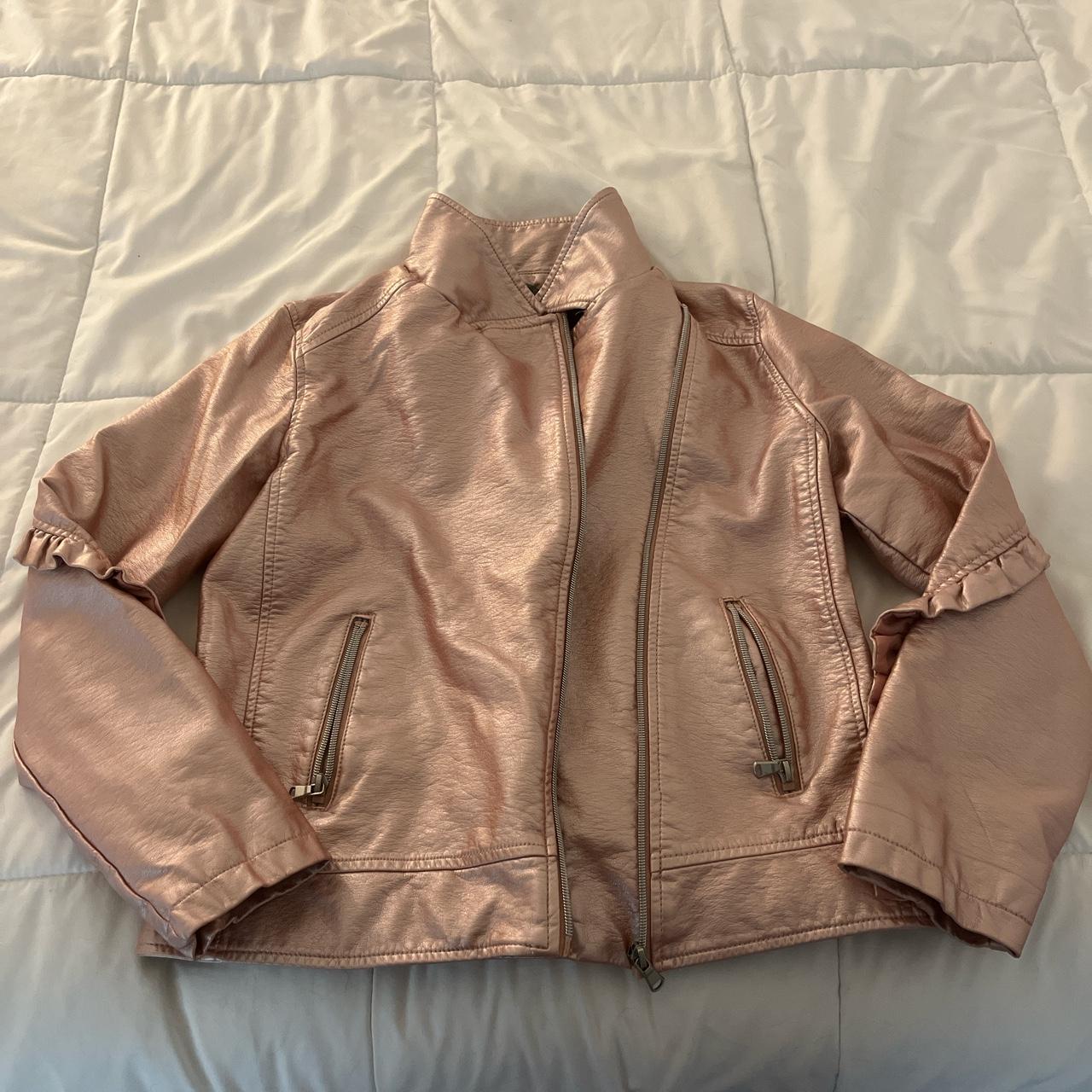 Pink shiny jacket - Depop