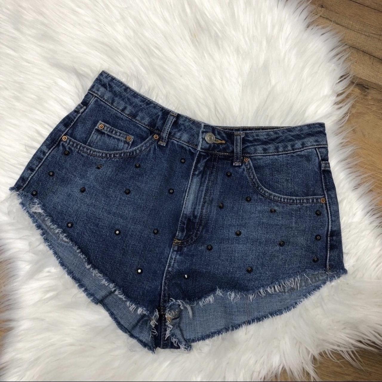 High waisted studded on sale shorts