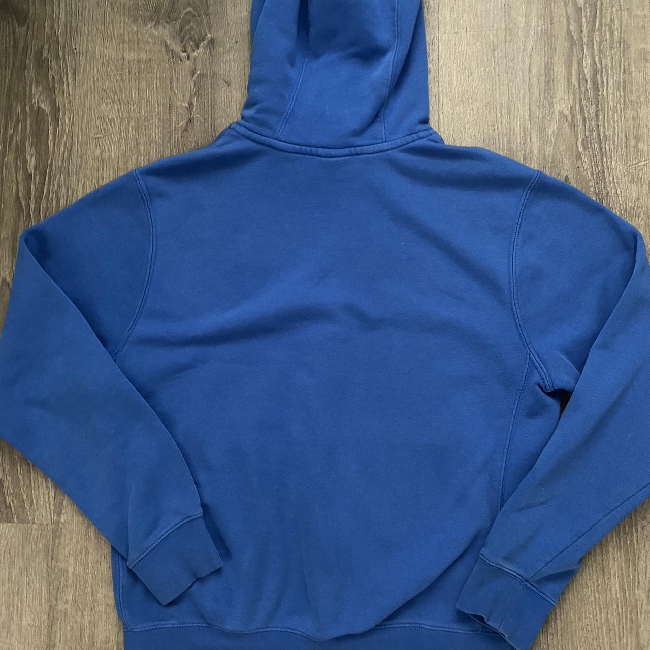 blue nike hoodie size s flaw : small bleach spots... - Depop