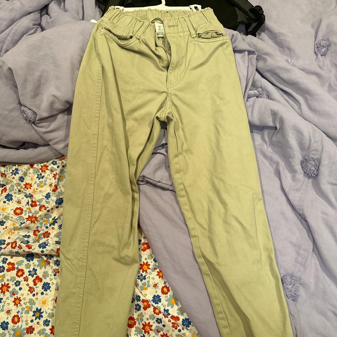 H&M US SIZE 2 Pants brownish green color - Depop