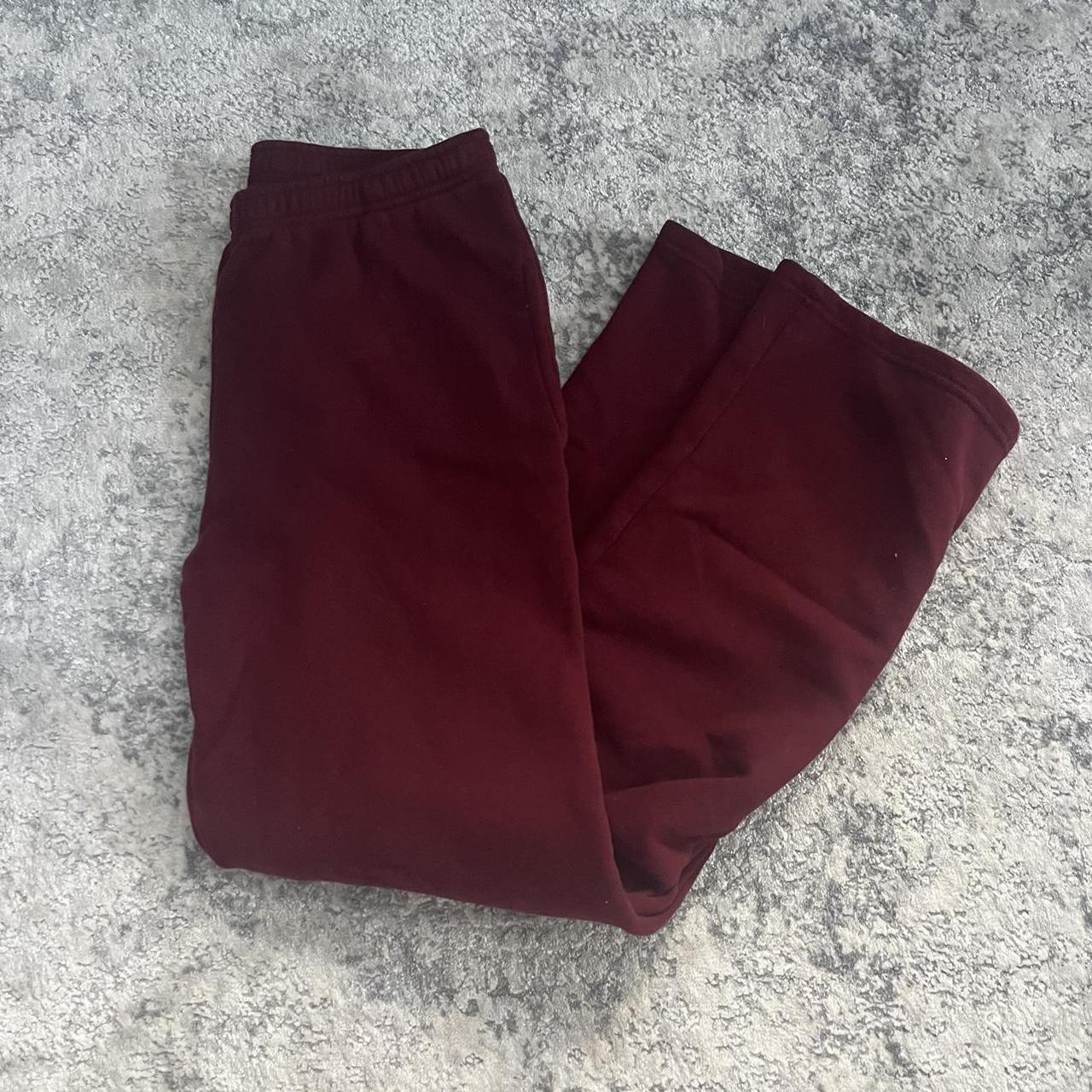 john galt/brandy melville burgundy open bottom sweat... - Depop