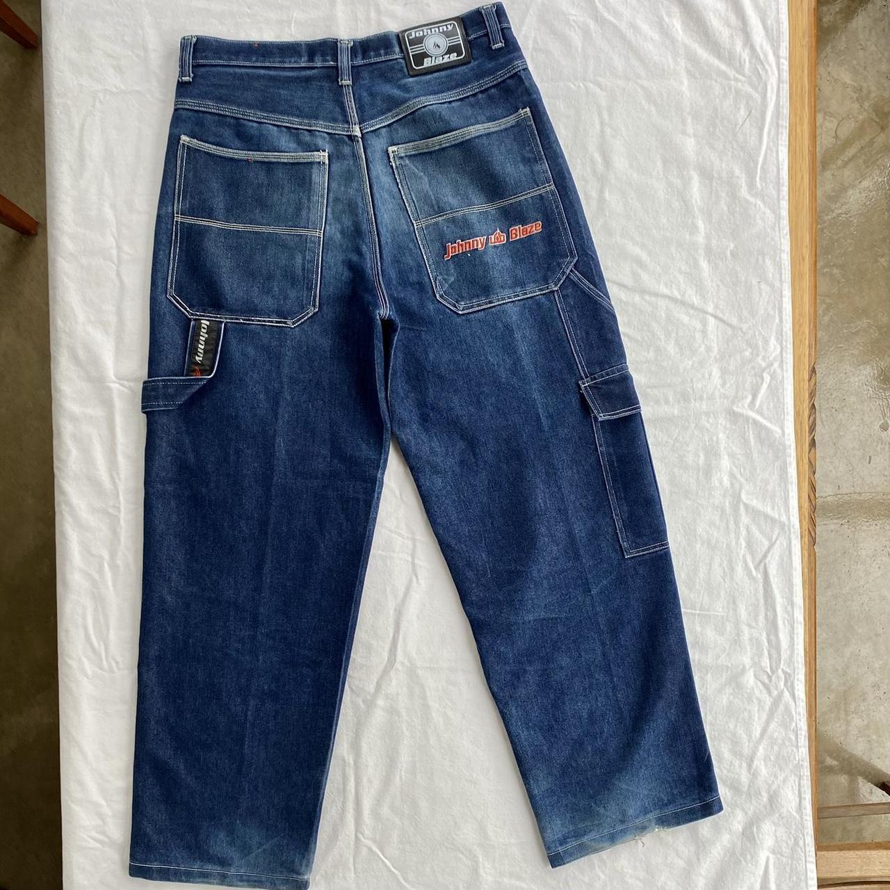 Y2K Johnny Blaze Wu Tang Clan style blue denim,... - Depop