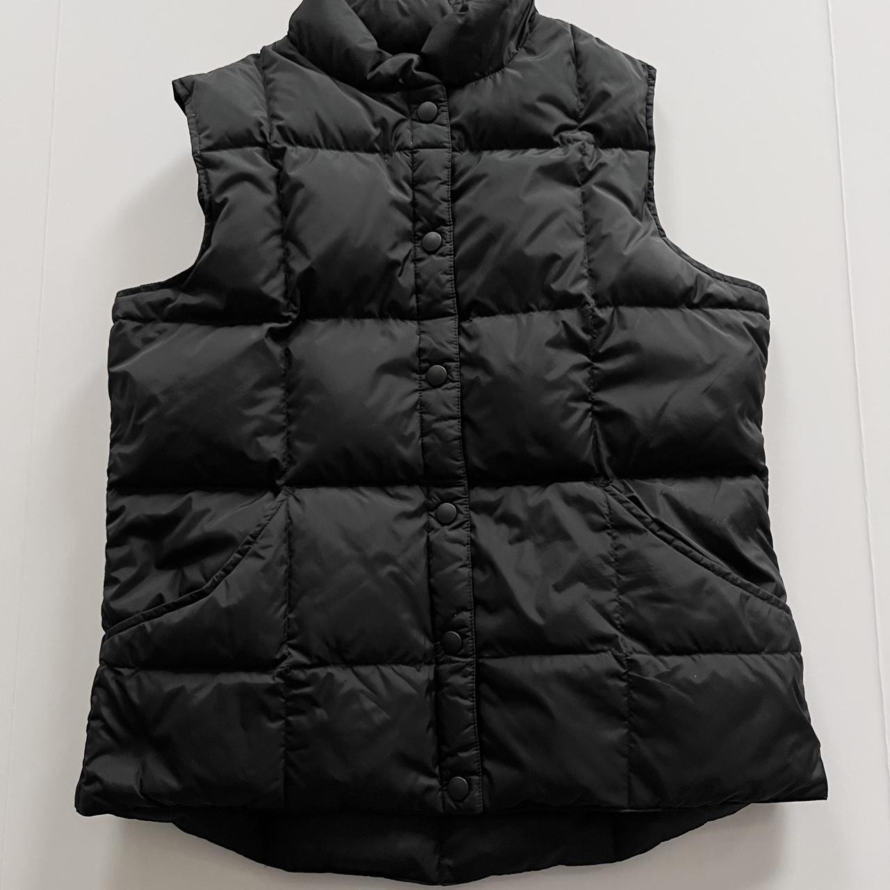 Lands End Black Down Puffer Jacket Vest Women’s size... - Depop