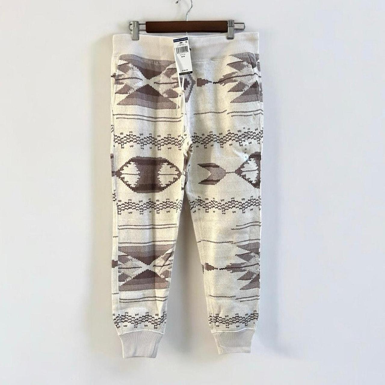 Polo Ralph Lauren Women's Pants - Cream/Brown - M – Polo Ralph Lauren Women's Fleece Aztec Southwestern …
