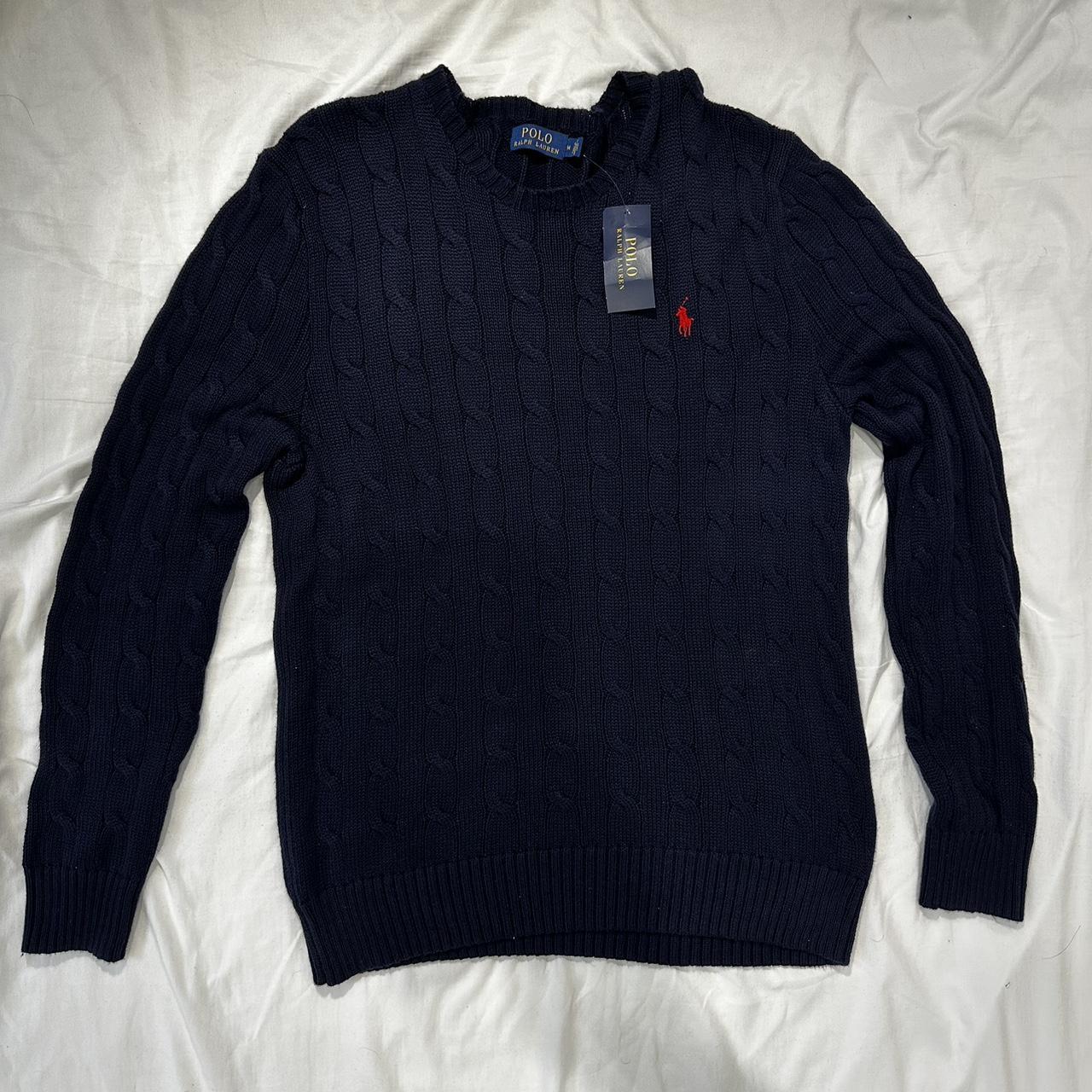 Polo Ralph Lauren icon logo roving cotton cable knit... - Depop